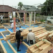 木組みの家「佐倉の平屋」建方
