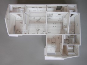木組みの家「佐倉の平屋」模型1:50C