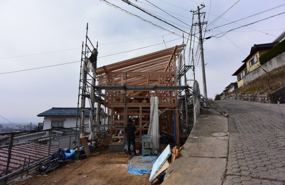 木組みの家「松本城のみえる家」上棟2